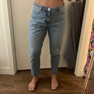 Top Shop Mom Blue Jeans, size 30 women’s, high-rise. lightly worn.